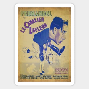 Fernandel - The Cavalier Lafleur - MOVIE POSTER - Retro - Vintage Sticker